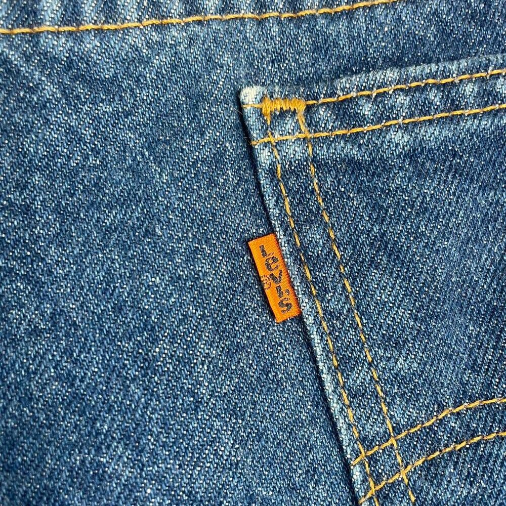 554 Levi’s orange tab Vintage 1980s Men’s denim jeans Dark Wash 42x30 - Picture 7 of 8